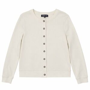 Jones New York XL Off White Button Front Cardigan Cotton Soft Knit Sweaters Crew